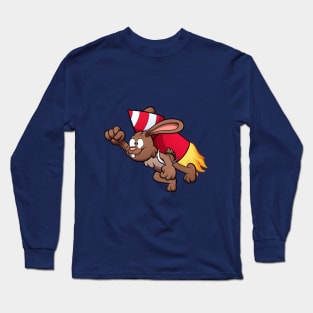 Rabbit With Firework Jetpack Long Sleeve T-Shirt